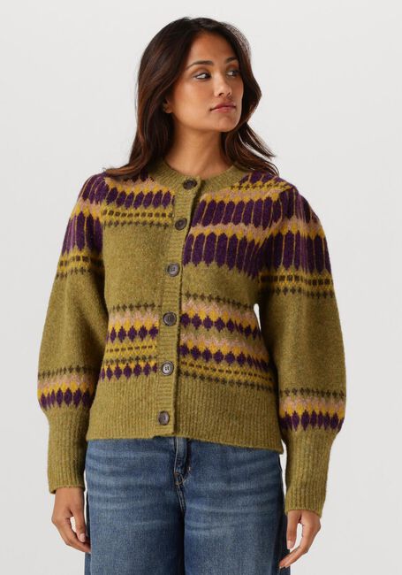 Groene ANTIK BATIK Trui MOHI CARDIGAN - large