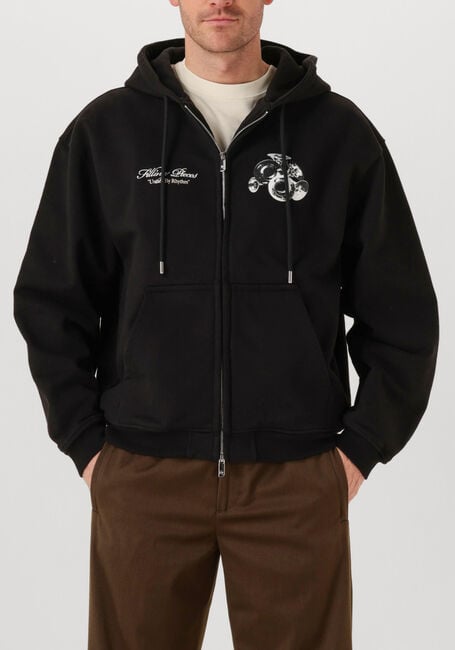Zwarte FILLING PIECES Trui ZIP HOODIE BOUQUET - large
