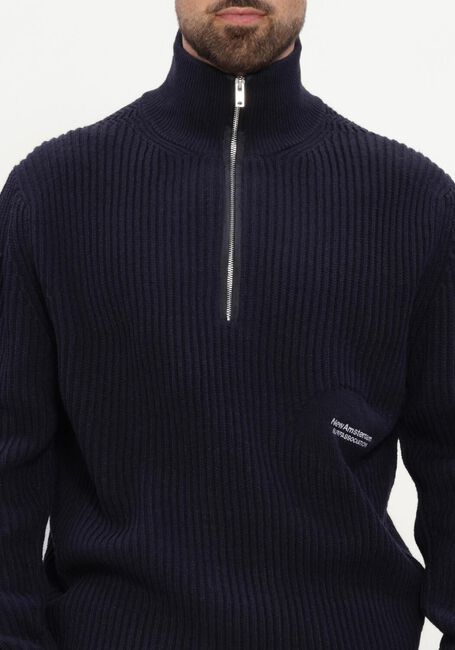 Donkerblauwe NEW AMSTERDAM SURF ASSOCIATION Trui KNITTED HALF ZIP - large
