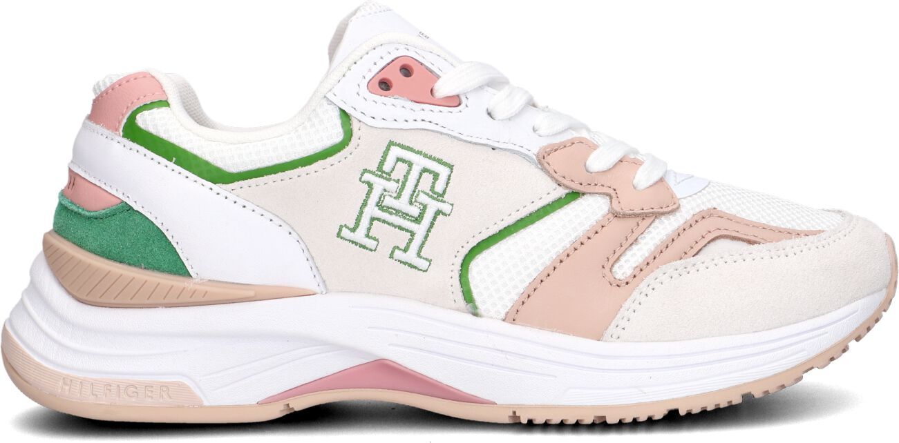 Tommy Hilfiger Lage Sneakers Dames Modern Prep Runner, Maat: 36, Materiaal: Suède, Kleur: Wit