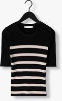 Zwarte CO'COUTURE T-shirt BADOE STRIP MIDI SLEEVE KNIT - medium
