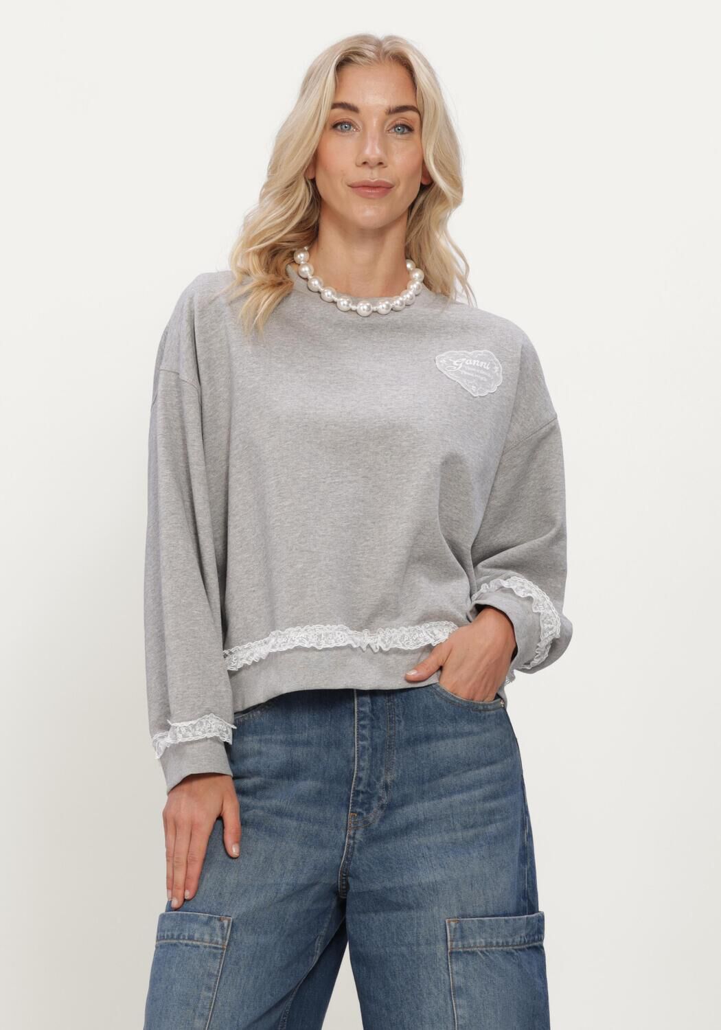 Grijze GANNI Truien/vesten ISOLI SWEATER - large