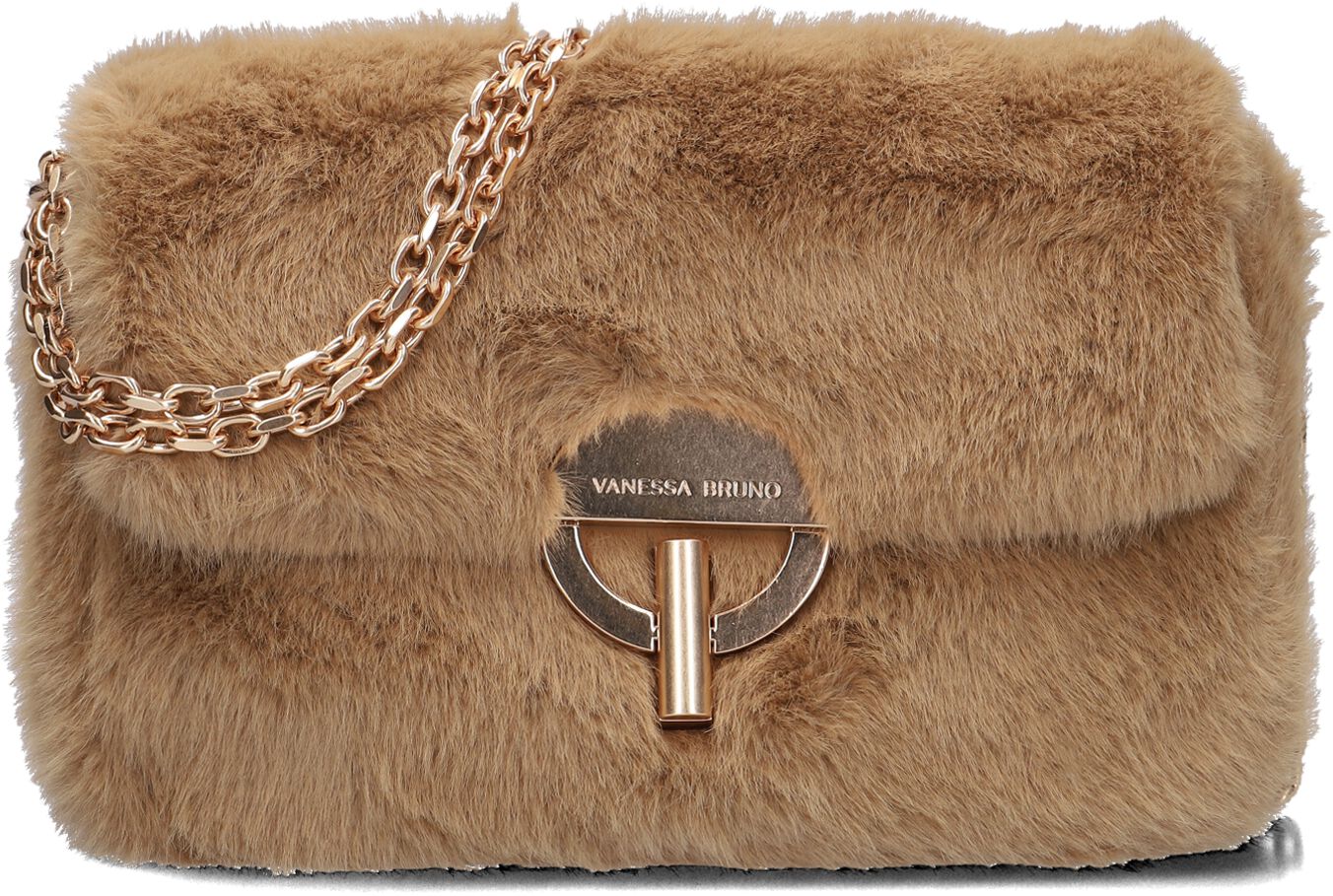 Vanessa Bruno Vanessa Bruno Schoudertas Dames Moon Moyen, Materiaal: Faux Fur, Kleur: Beige