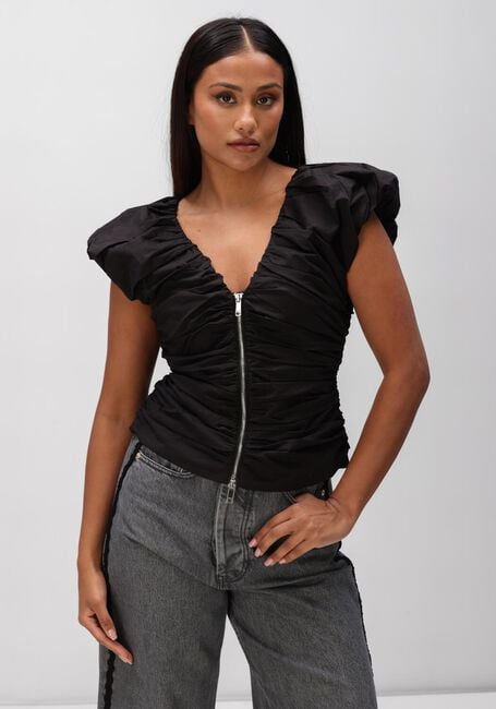 Zwarte GANNI Tops & T-shirts STRETCH COTTON RUCHES TOP - large