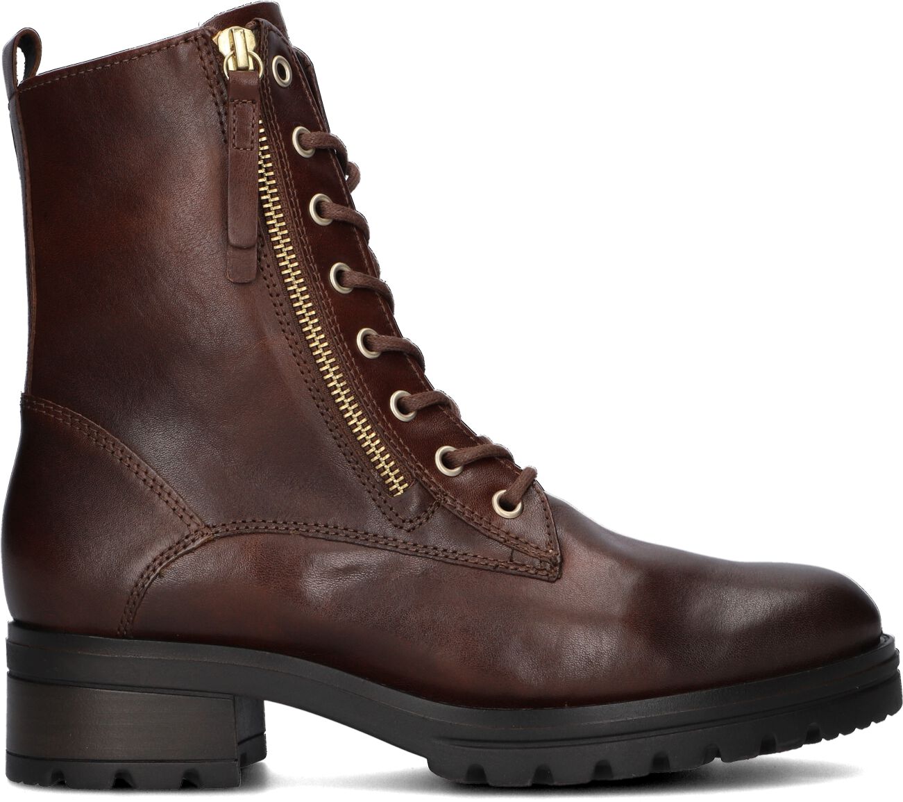 Gabor Veterboots Dames 785, Maat: 37,5, Materiaal: Leer, Kleur: Cognac