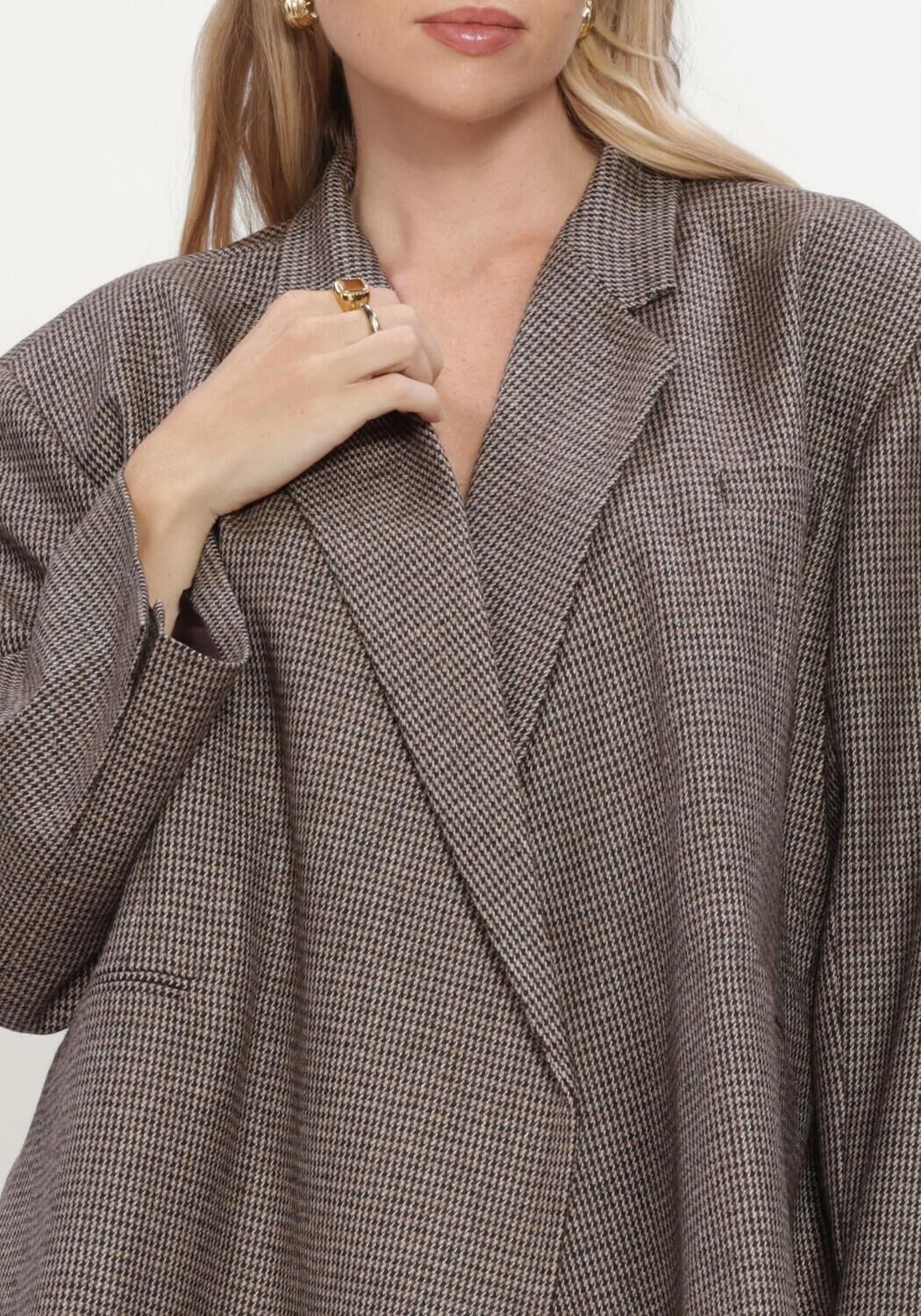 Bruine RHUNE Blazers A-SHAPE ANOUK BLAZER PIED DE COQ - large