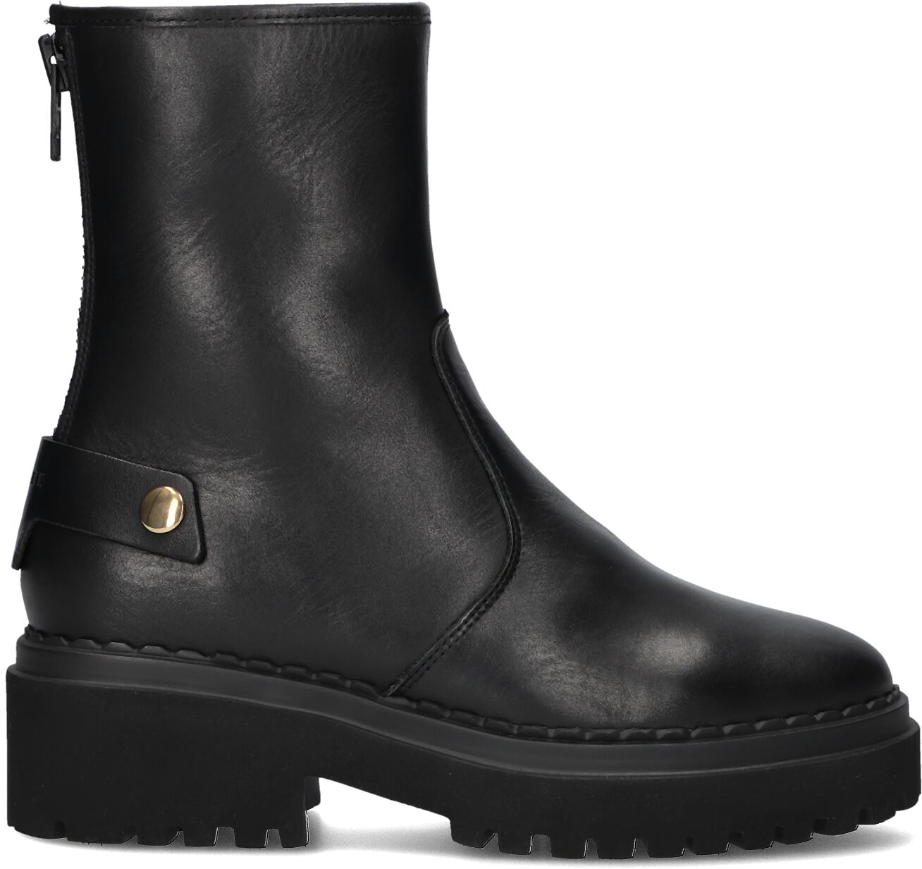 Nubikk Enkelboots Dames Fae Leva Fur, Maat: 39, Materiaal: Leer, Kleur: Zwart
