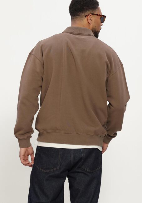 Bruine OLAF HUSSEIN Sweater SIGNATURE OVERSIZED POLO - large