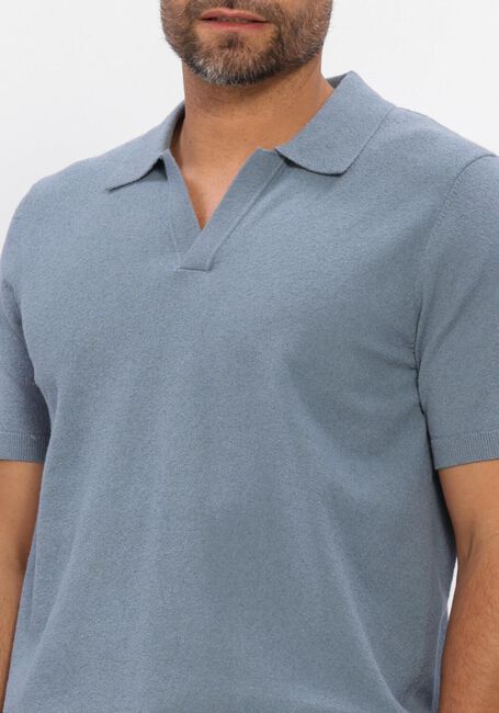 Blauwe PROFUOMO Polo POLO OPEN COLLAR COTTON CREPE - large