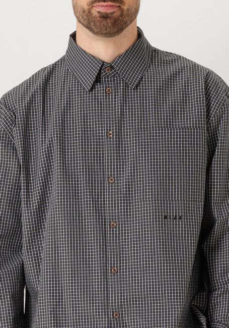 Donkergrijze OLAF HUSSEIN Overshirt CHECKED BOXY SHIRT - large