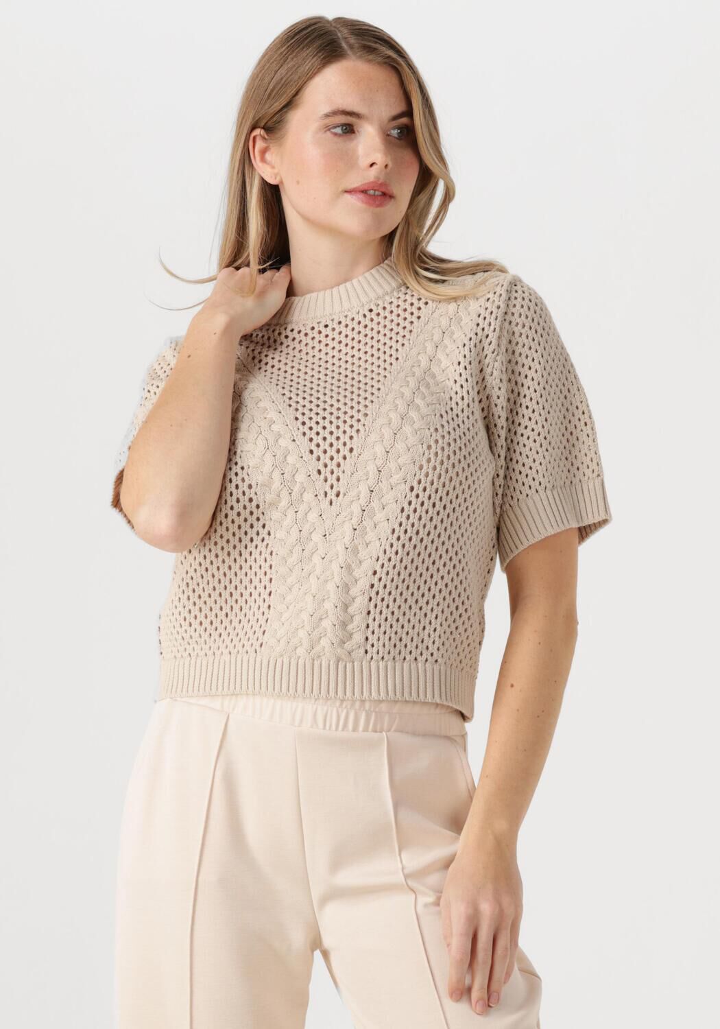 Aimee the Label Sweater Dames Kyarap, Maat: L, Kleur: Beige