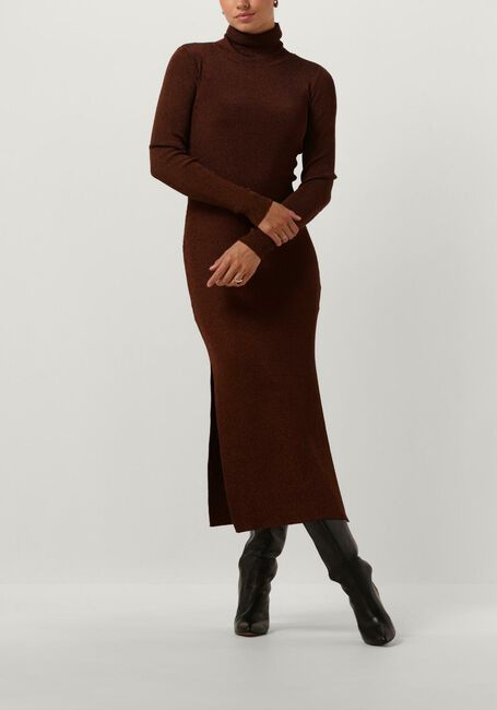 Bronzen GESTUZ Midi jurk SILVIGZ LS LONG DRESS - large