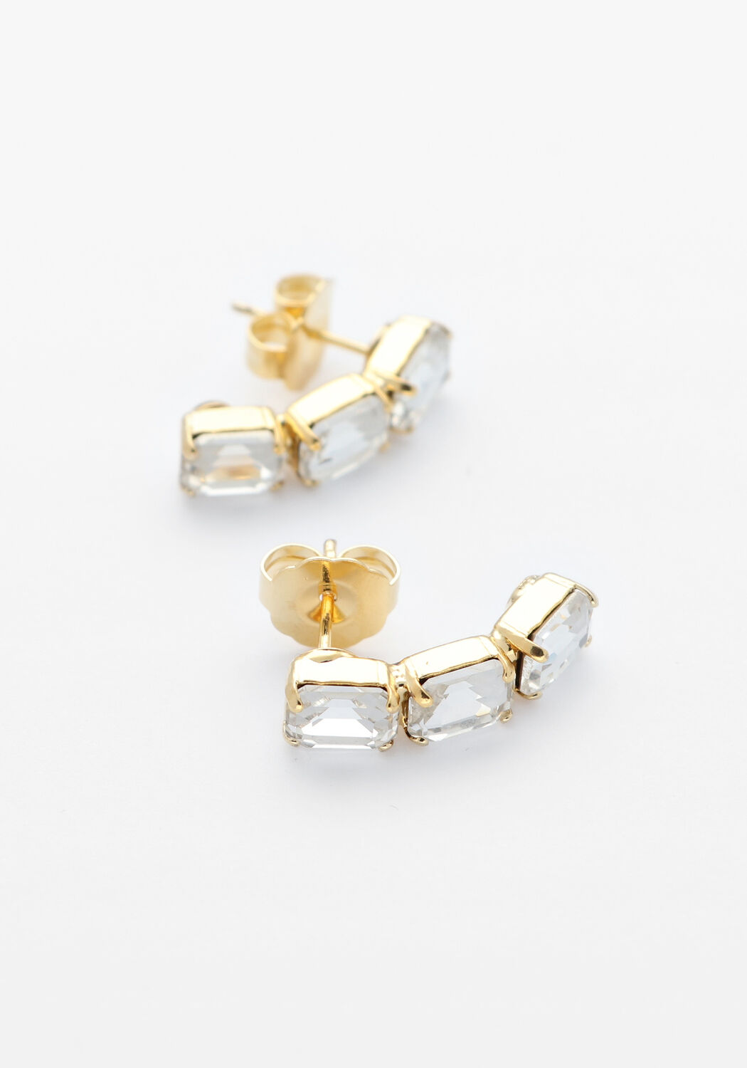 Goudkleurig LOTT. GIOIELLI Oorbellen TRIPLE CURVED EARRING - large