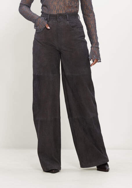 Donkergrijze IBANA Wijde broek PHINOU SUEDE - large