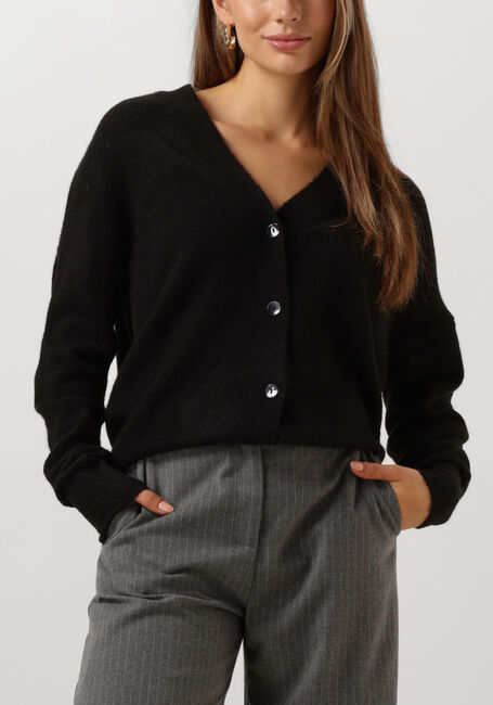 Zwarte SUMMUM Vest CARDIGAN WOOL ELASTANE BLEND KNIT - large