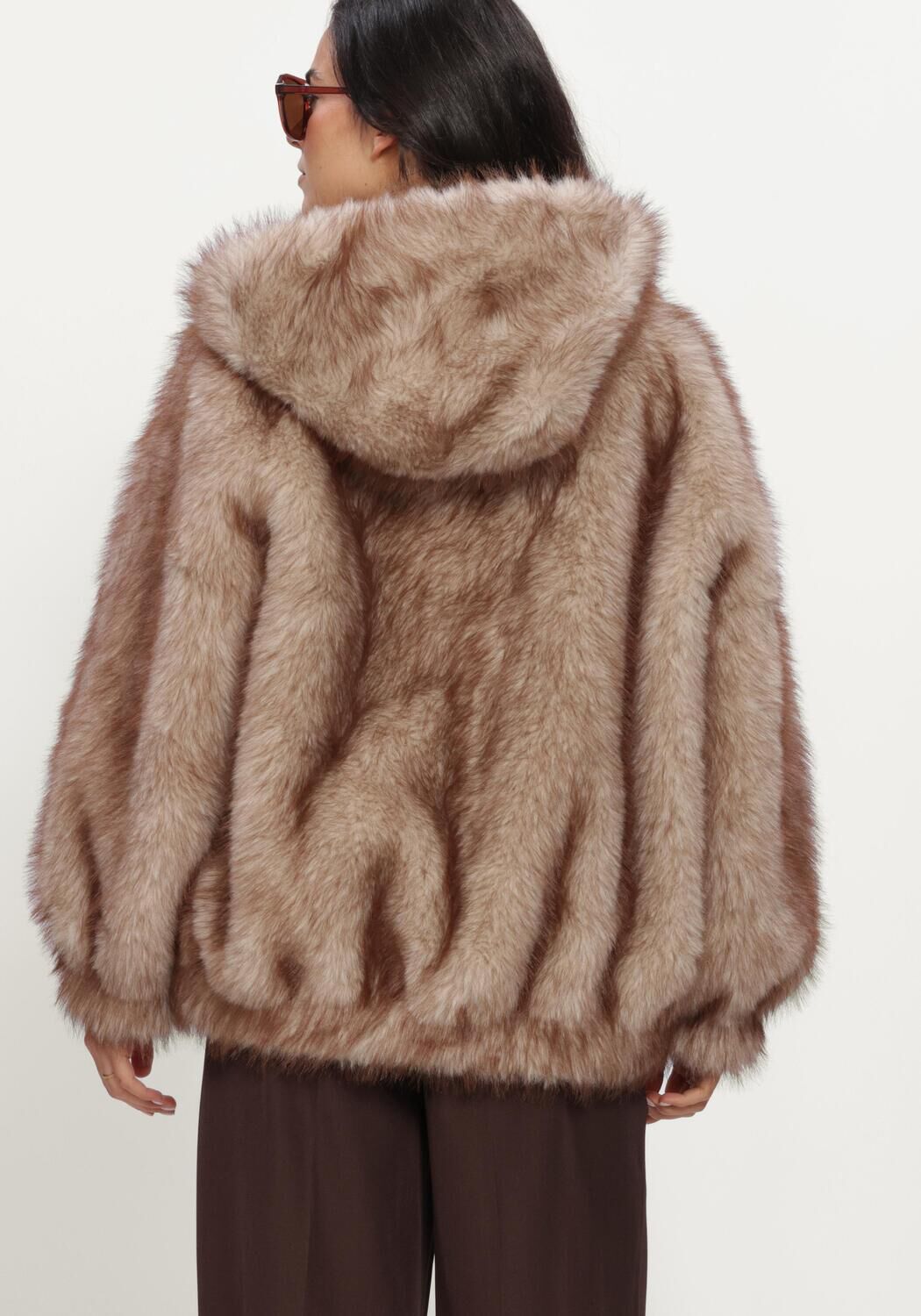Beige STUDIO AR Faux fur jas HAILEY LONG FAUX MINK - large