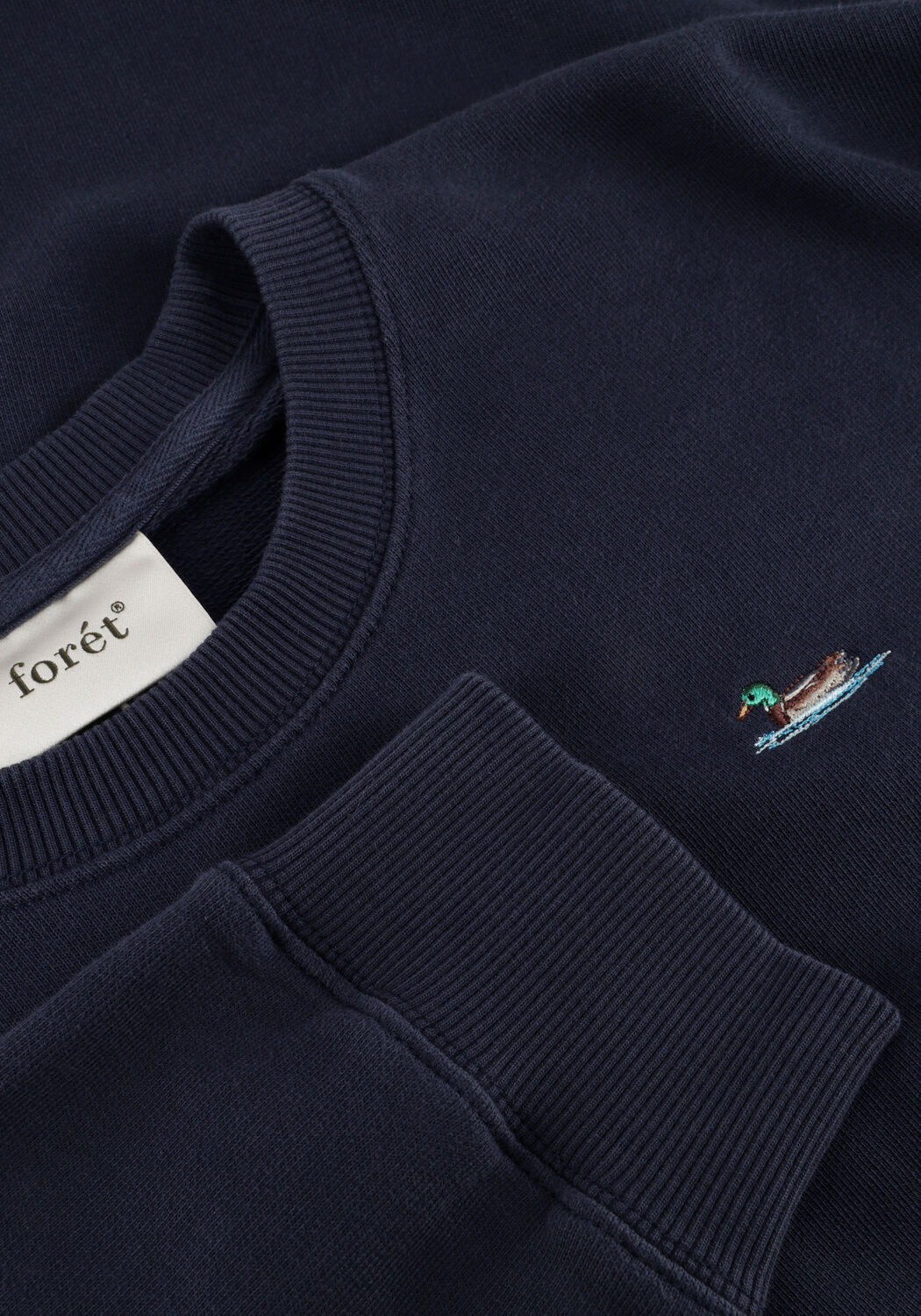 Donkerblauwe FOR&Eacute;T Sweater DUCK SWEATSHIRT - large