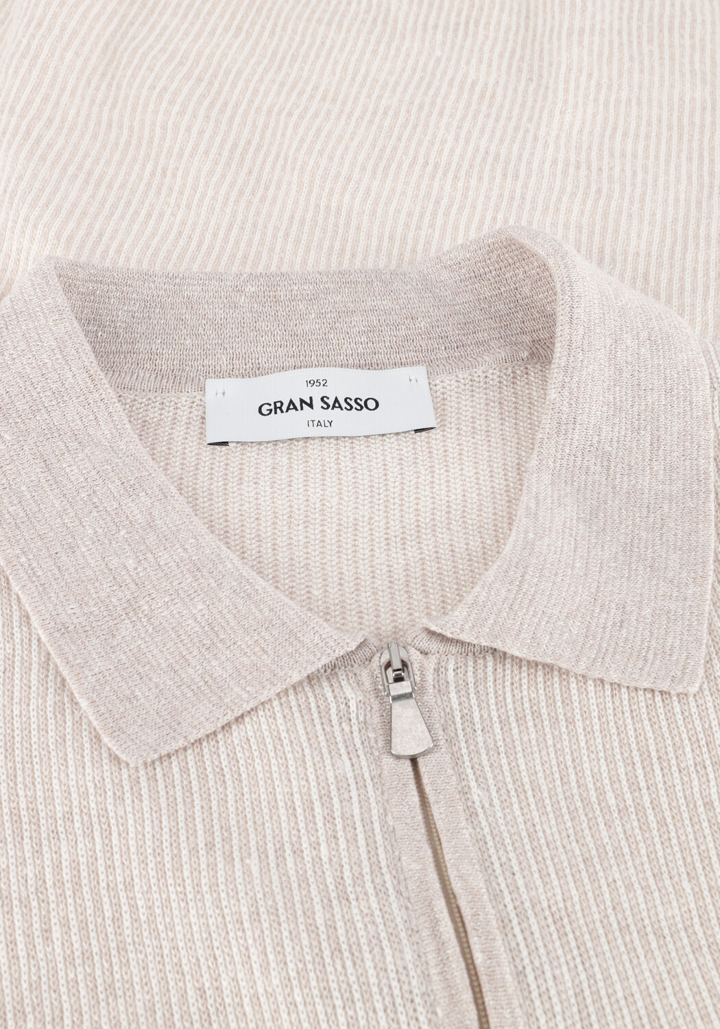 Beige GRAN SASSO Polo TENNIS ZIP S/SLV - large