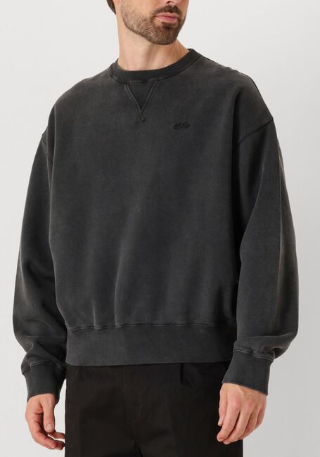 Antraciet OLAF HUSSEIN Sweater WASHED SIGNATURE BOXY CREWNECK - large