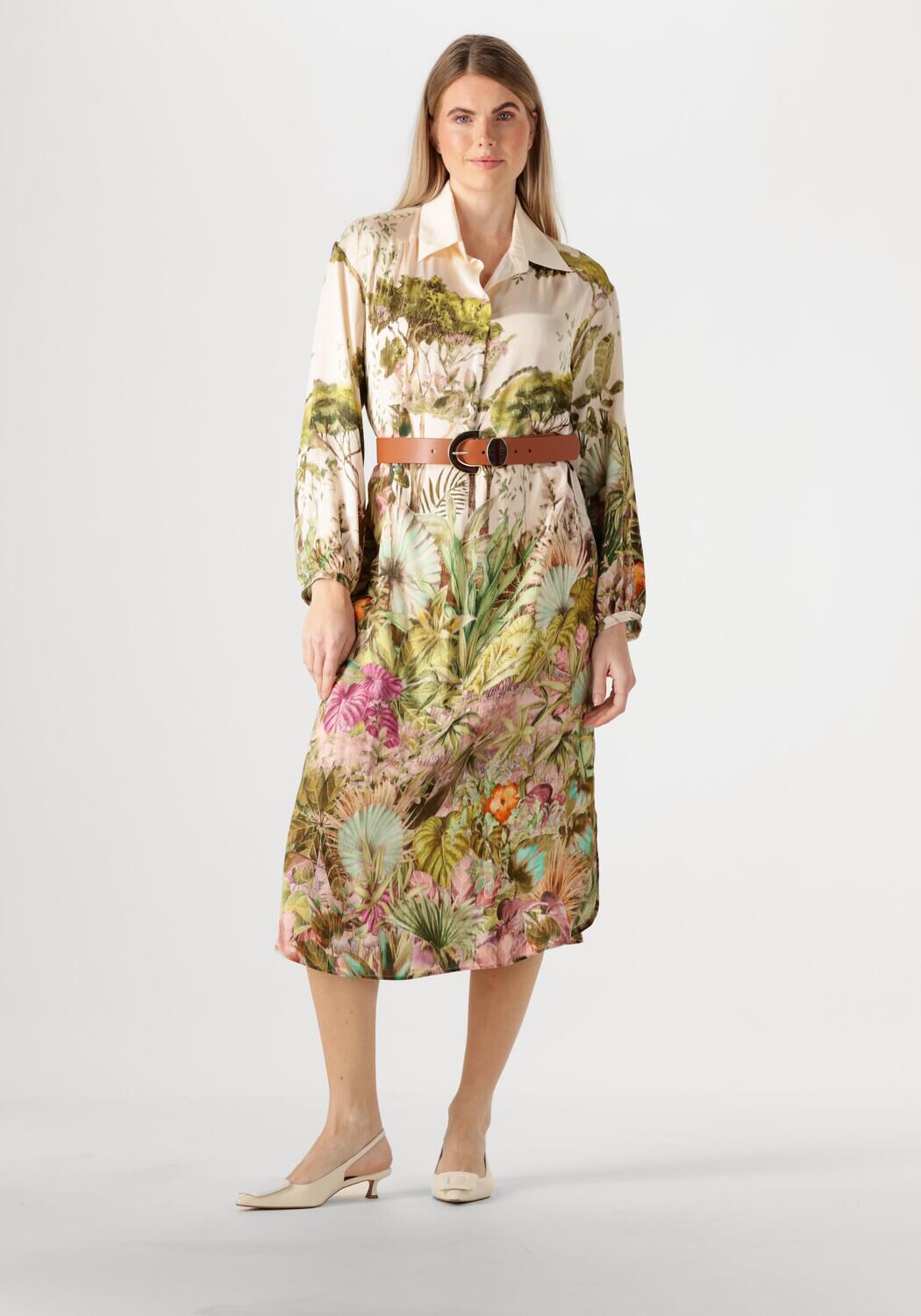 Caroline Biss Midi Jurk Dames 1161, Maat: 34, Kleur: Groen