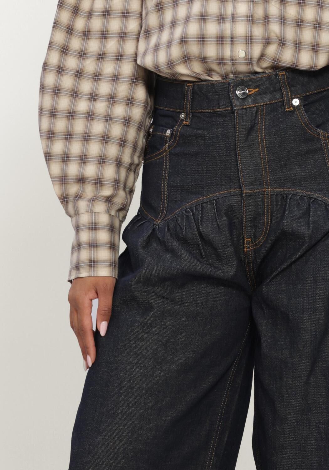 Blauwe GANNI Barrel jeans SLUB DENIM CORSET JEANS - large