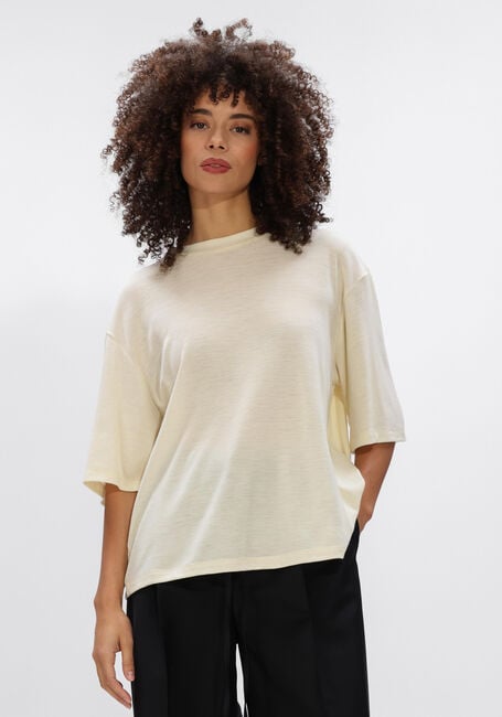 Ecru ROHE Top OVERSIZED SOFT MERINO T SHIRT - large