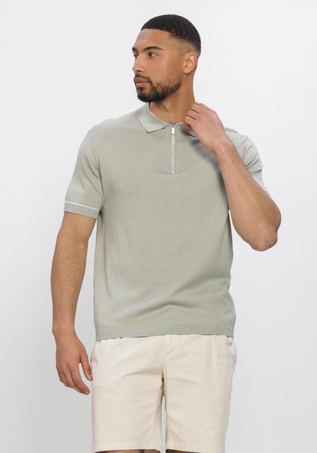 Stefano Lauran Polo Heren Polo Bastian, Maat: M, Kleur: Khaki afbeelding 1