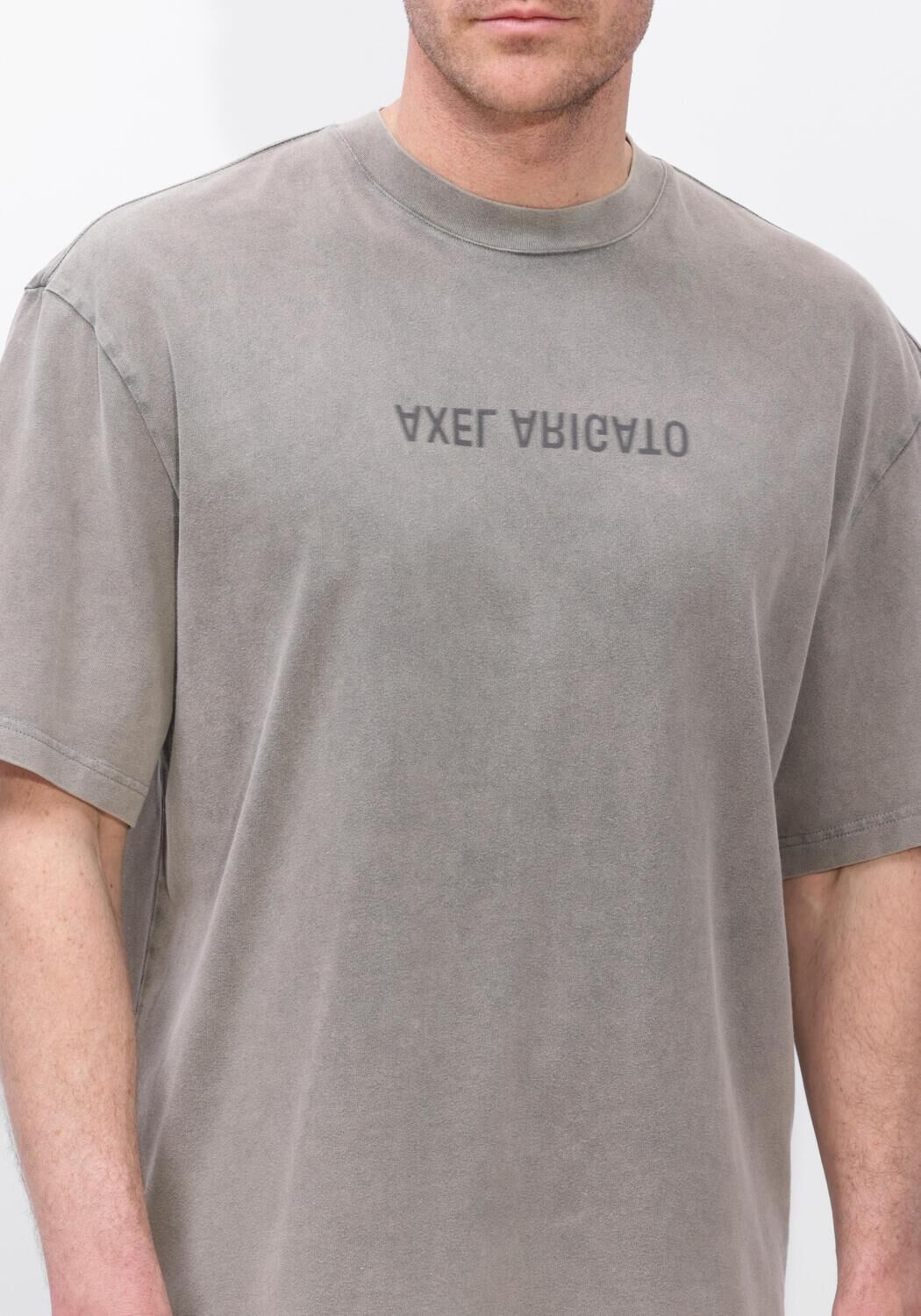Taupe AXEL ARIGATO T-shirt DISTORT WASHED T-SHIRT - large