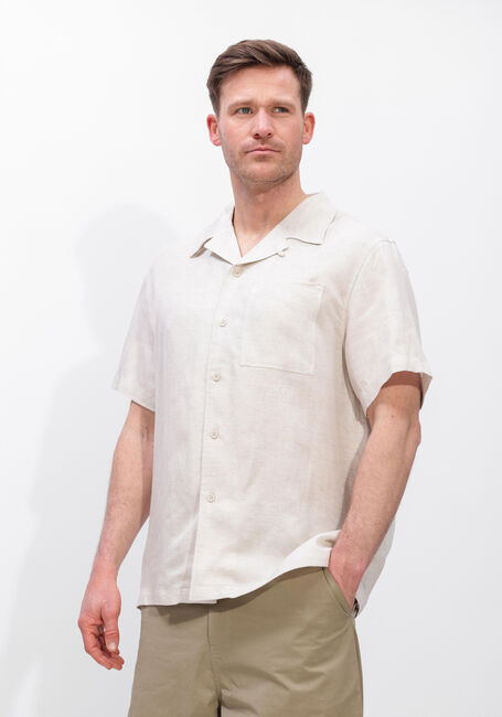 Witte OLAF HUSSEIN Casual overhemd LINEN BLEND SS SHIRT - large