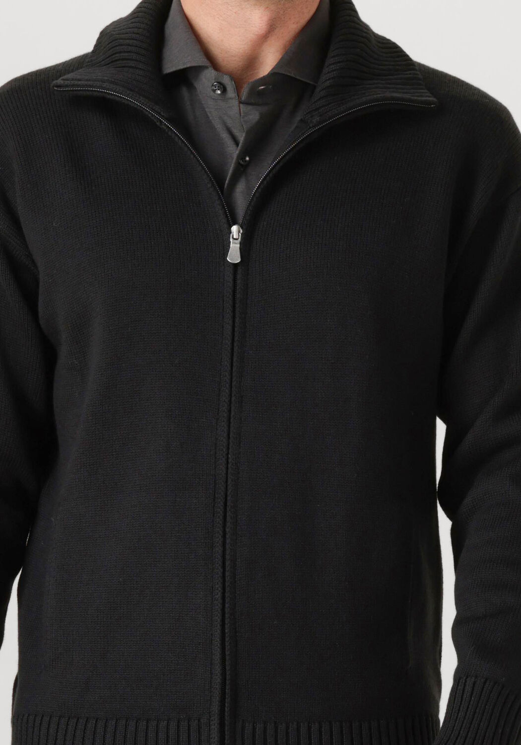 Zwarte GRAN SASSO Trui JACKET ZIP RELAXED FIT - large