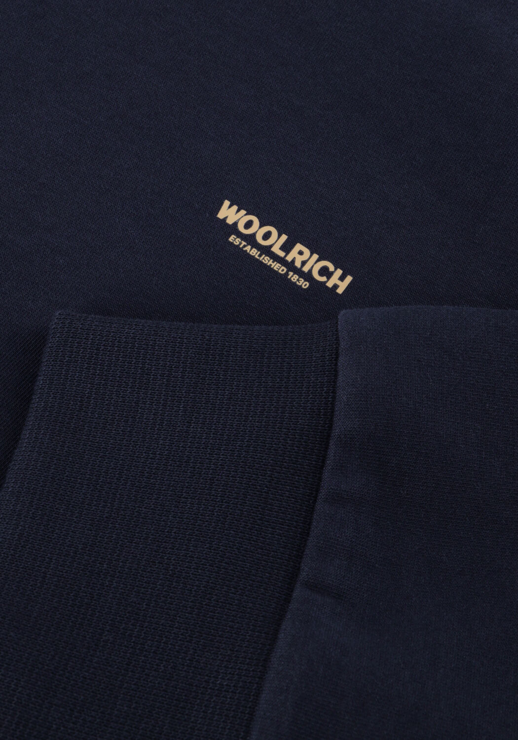 Donkerblauwe WOOLRICH Trui LOGO INTERLOCK CREWNECK - large