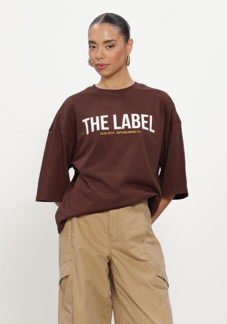 Bruine ALIX THE LABEL Tops & T-shirts LADIES KNITTED THE LABEL OVERSIZED T-SHIRT - large