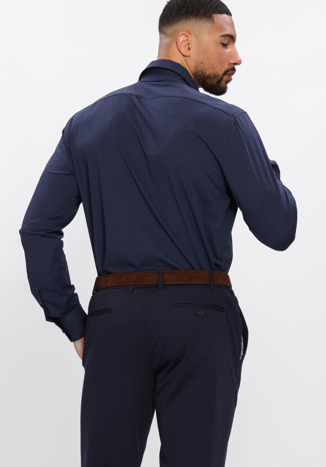 Donkerblauwe XACUS Klassiek overhemd 21615 ACT520ML - large