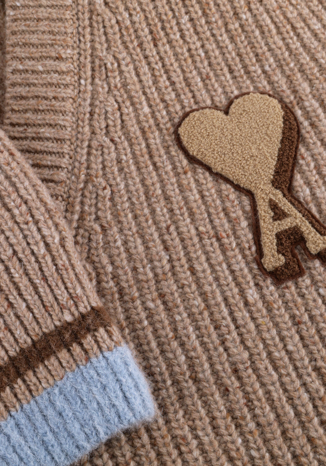 Beige AMI PARIS Trui COLLEGE SWEATER - large