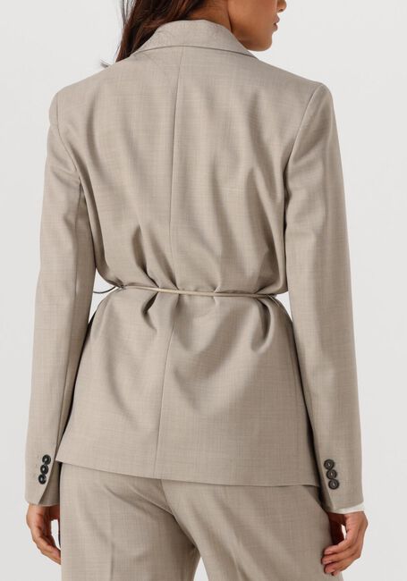 Beige FORTE FORTE Blazer WOOL BLEND CANVAS BELTED MASCULINE JACKET - large