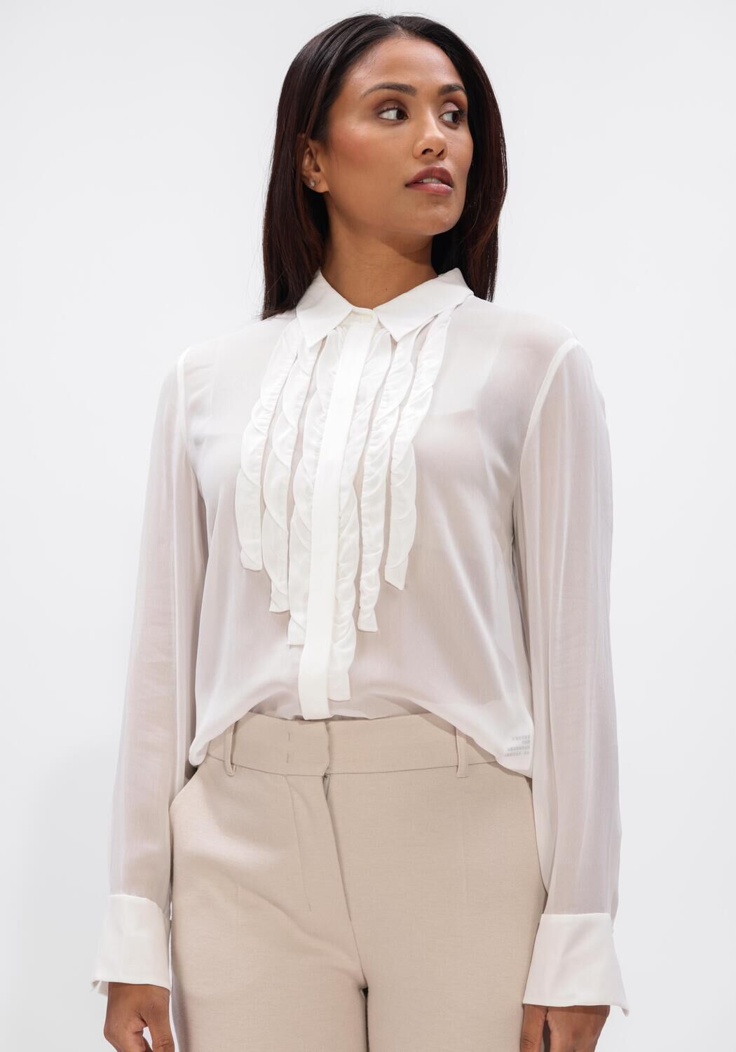 Witte DOROTHEE SCHUMACHER Blouses SHEER TWIST BLOUSE - large