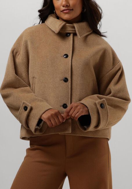 Bruine RUBY TUESDAY Jack MARA SHORT WOOLEN JACKET COLLAR - large