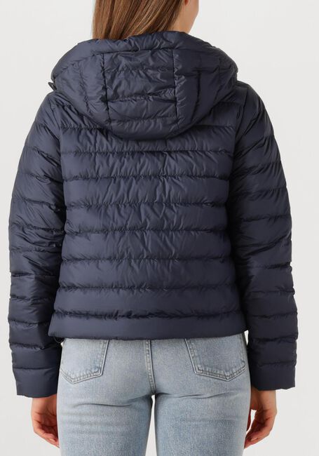 Donkerblauwe WOOLRICH Leren jas QUILTED HOODED JACKET - large