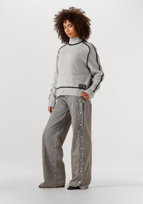Lichtgrijze HAUTE L'AMITI&Eacute; Trui TOBY HEM LINE KNIT - large