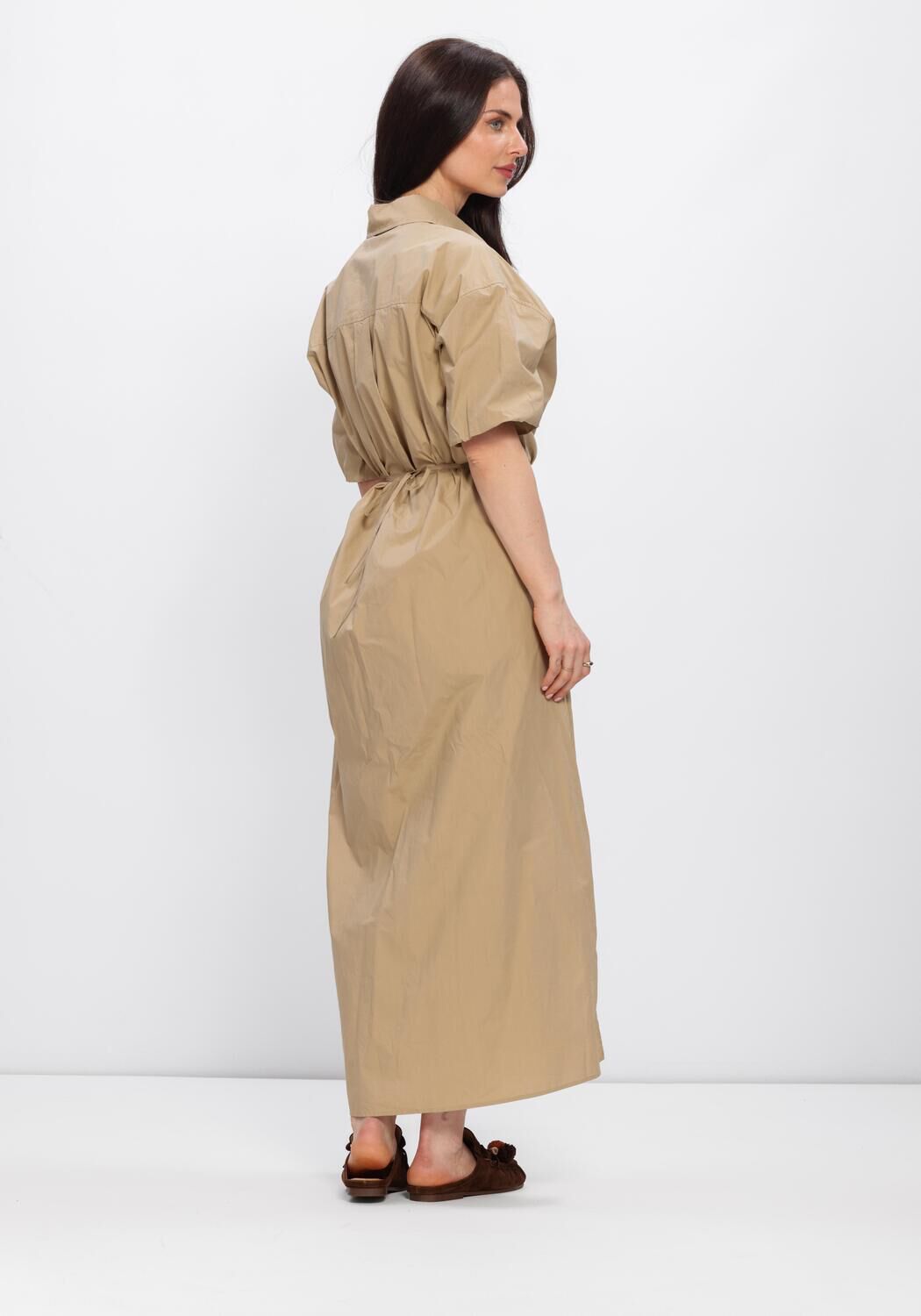 Bruine SECOND FEMALE Midi jurk RHYE DRESS - large