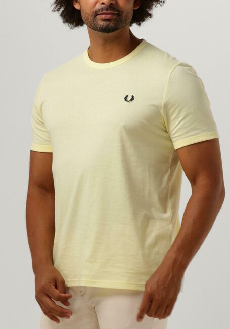 Gele FRED PERRY T-shirt RINGER T-SHIRT - large