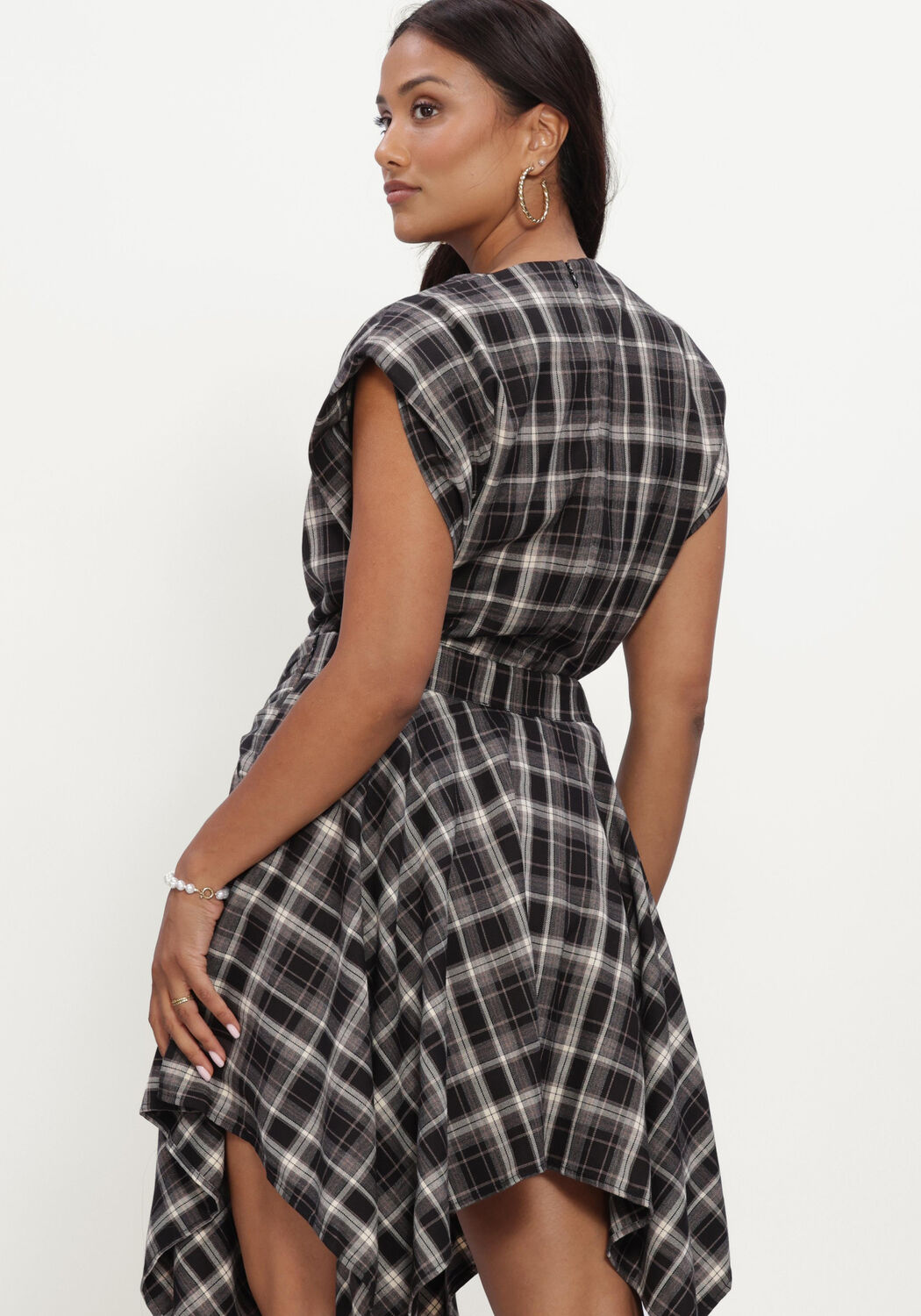 Zwarte CO'COUTURE Top DAGNYCC CHECK PLEAT TOP - large