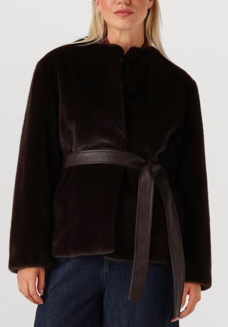 Bruine VANESSA BRUNO Faux fur jas FABU BLOUSON ML - large