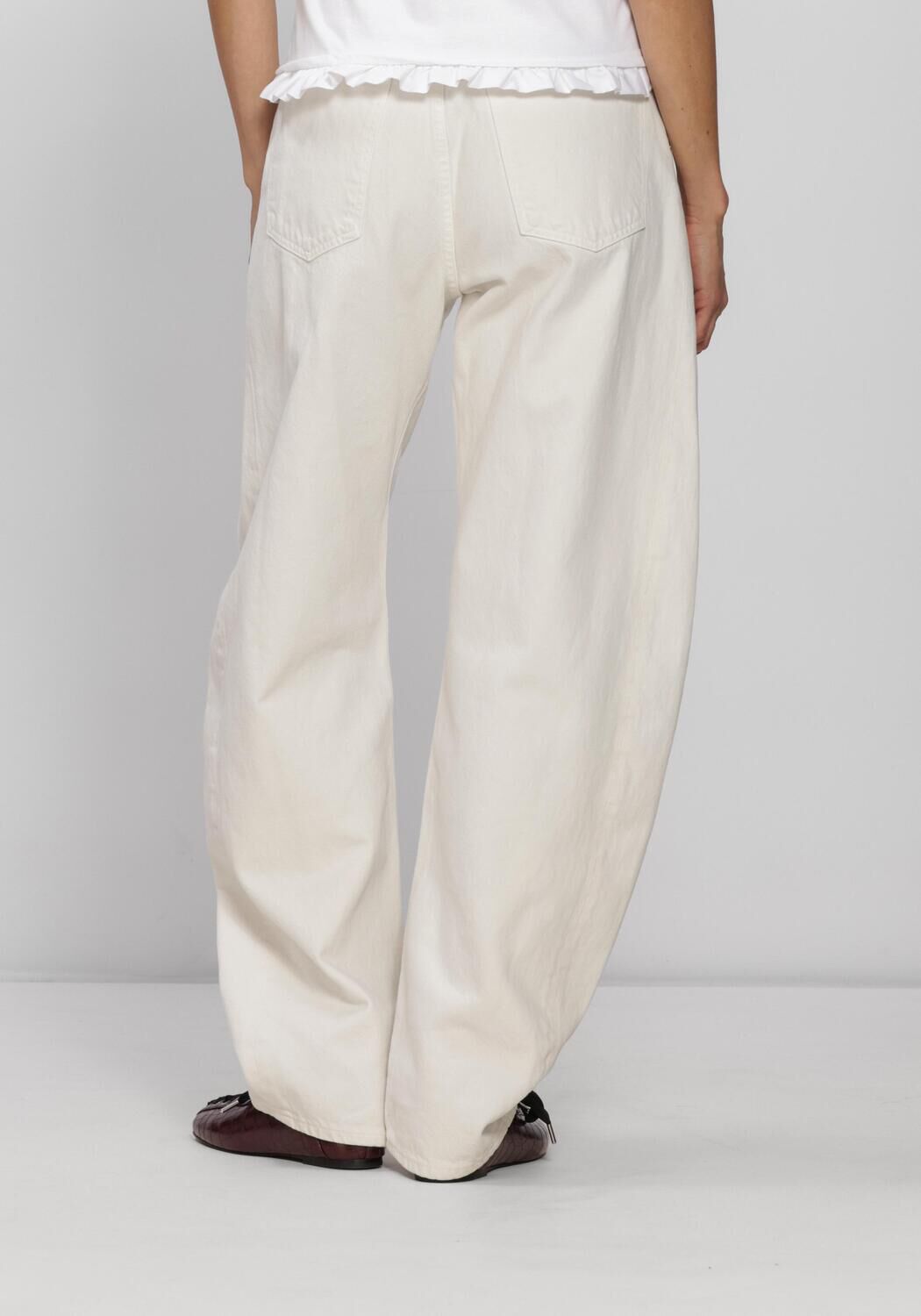 Gebroken wit AGOLDE Jeans LUNA PIECED JEAN IN CHALK WHITE - large