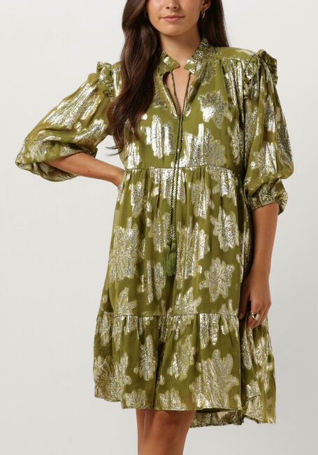 Groene JANICE Mini jurk JURK PRINT LUREX JIMMY - large