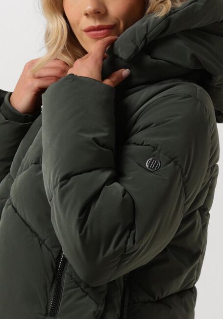 Groene BLONDE08 Gewatteerde jas KORTE DOORGESTIKTE JAS - large
