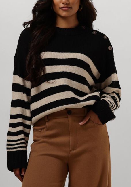 Zwarte RUBY TUESDAY Trui VIEJE BUTTON SHOULDER PULLOVER - large