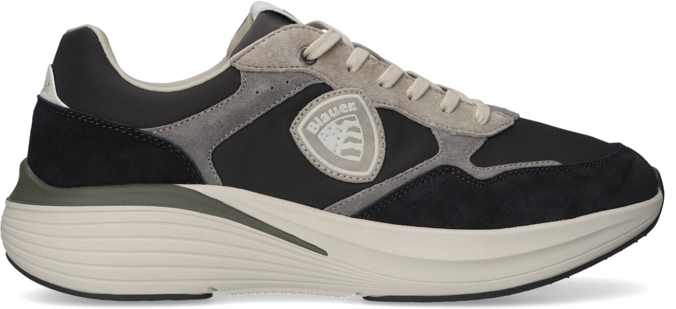 Blauer Lage Sneakers Heren Lander02, Maat: 42, Materiaal: Textiel, Kleur: Zwart afbeelding