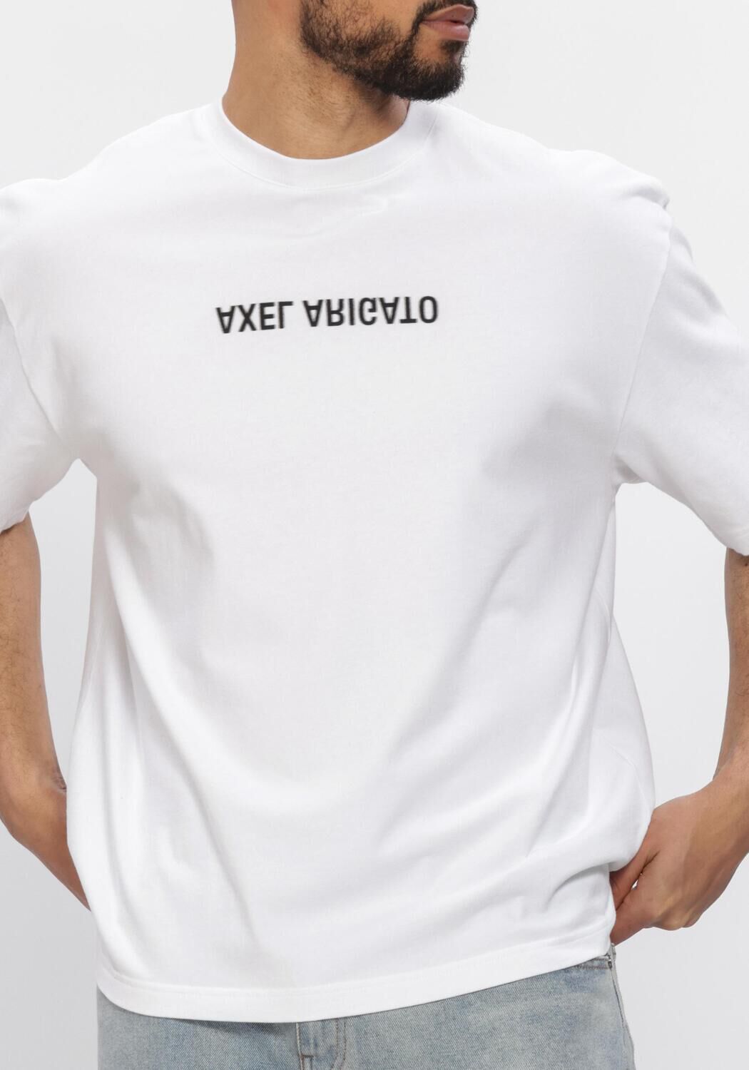 Witte AXEL ARIGATO T-shirt DISTORT WASHED T-SHIRT - large