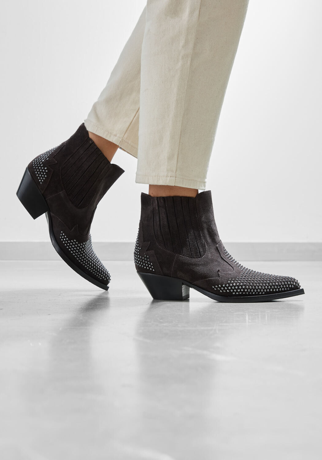 Grijze STEFANO LAURAN Enkellaarsjes 9706R - large